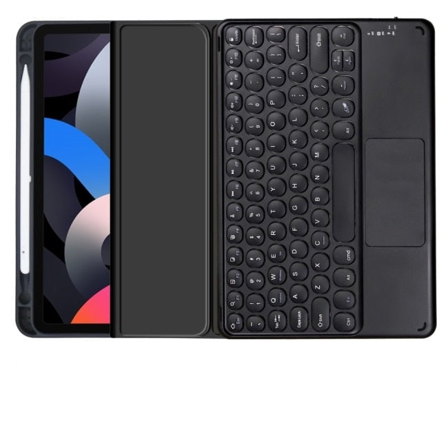 Cute iPad case with touchpad, keyboard and mouse-Tabletory-Black iPad case with touchpad keyboard-iPad Air 1 & Air 2 9.7 inch-