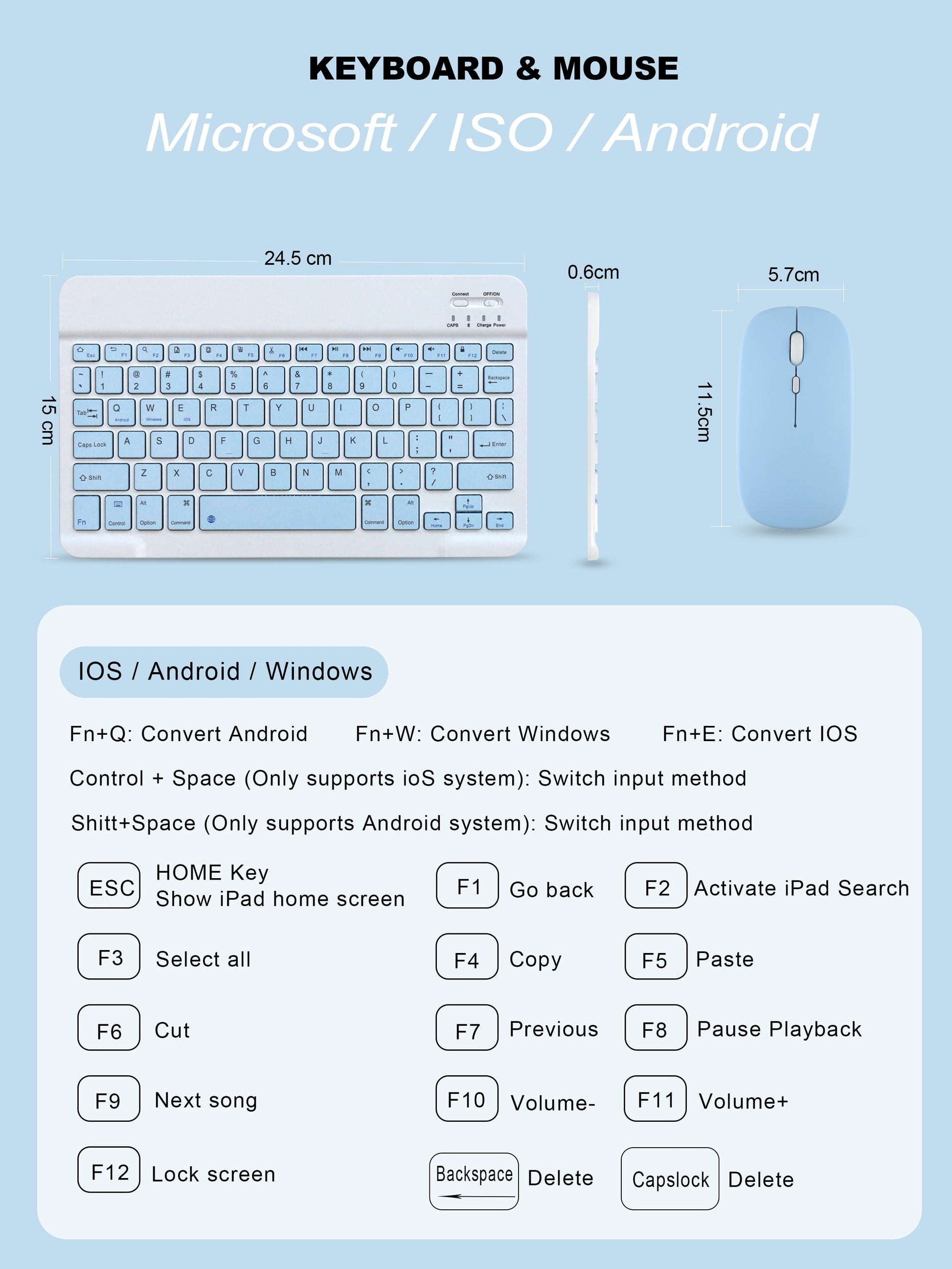 iPad case with touchpad, keyboard and mouse with built-in pencil holder-Tabletory-